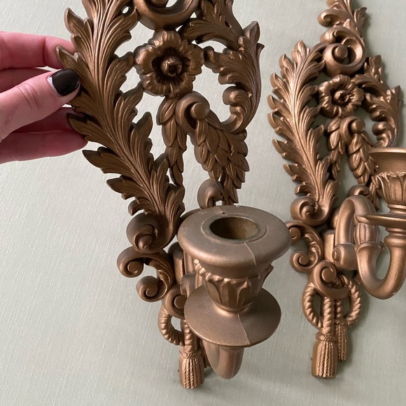 1962 Burwood Ornate Candle Sconces - Picture 3 of 10